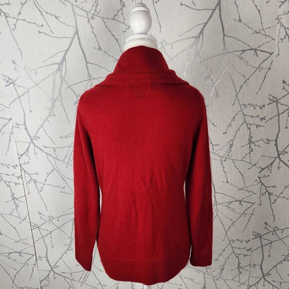 Banana Republic Red 100% Cashmere Full Zip Sweater - Picture 3 of 5